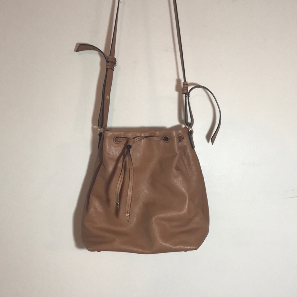 Banana republic leather drawstring bag